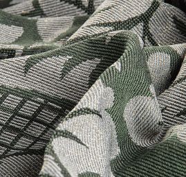 Replika historické tkaniny Rokoko tm. zelená/rex