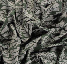 Replika historické tkaniny Rokoko tm. zelená/rex