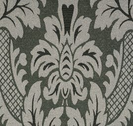 Replika historické tkaniny Rokoko tm. zelená/rex