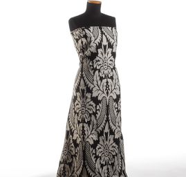 Replika historické tkaniny Rokoko bílá/černá