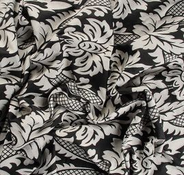 Replika historické tkaniny Rokoko bílá/černá