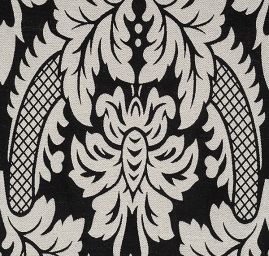 Replika historické tkaniny Rokoko bílá/černá