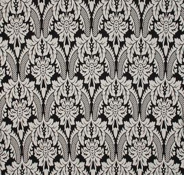 Replika historické tkaniny Rokoko bílá/černá