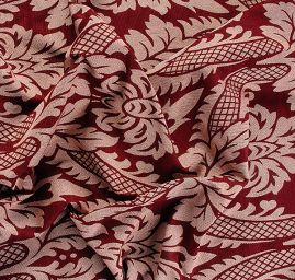 Replika historické tkaniny Rokoko vínová/rex