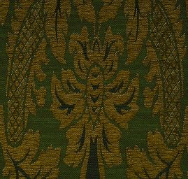 Replika historické tkaniny Rokoko zelená