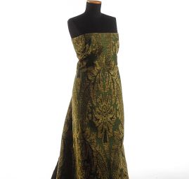 Replika historické tkaniny Rokoko zelená/olivová