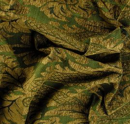Replika historické tkaniny Rokoko zelená/olivová