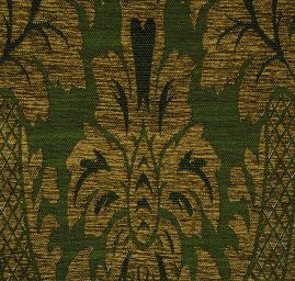 Replika historické tkaniny Rokoko zelená/olivová
