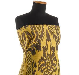 Replika historickej tkaniny Rokoko žltá / hnedá