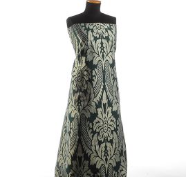 Replika historické tkaniny Rokoko pistáciovo-stříbrná