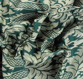 Replika historické tkaniny Rokoko pistáciovo-stříbrná