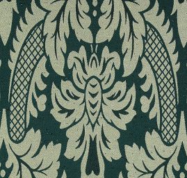 Replika historické tkaniny Rokoko pistáciovo-stříbrná