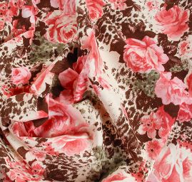 Samet pružný romantický vzor růží