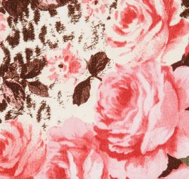 Samet pružný romantický vzor růží