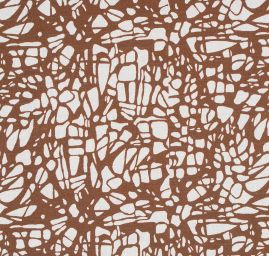 Viskozová šatová látka tisk abstrakt hnědokrémová