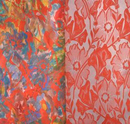 Žakárová látka vzor kvety obojstranná