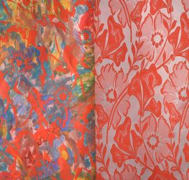 Žakárová látka vzor kvety obojstranná