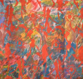 Žakárová látka vzor kvety obojstranná