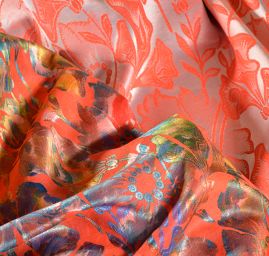 Žakárová látka vzor kvety obojstranná