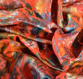 Žakárová látka vzor kvety obojstranná