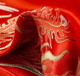 Brokát orientální motiv fénixe