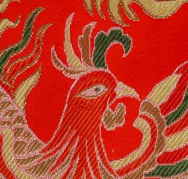 Brokát orientální motiv fénixe