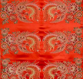 Brokát orientální motiv fénixe