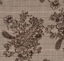 Kostýmová látka Esterhazy flock paisley hnědá