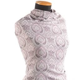 Žakárová látka kašmírový paisley vzor růžová
