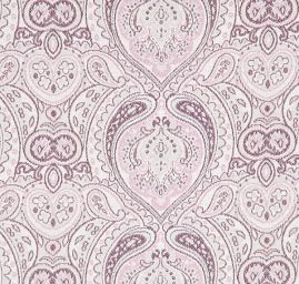 Žakárová látka kašmírový paisley vzor růžová