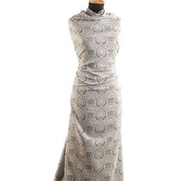 Žakárová látka kašmírový paisley vzor khaki zelená