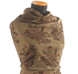 Kostýmová látka Esterhazy flock Paisley zelená