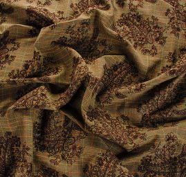 Kostýmová látka Esterhazy flock paisley zelená