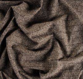 Vlněná látka tvíd kostýmovka hnědobéžová proužek