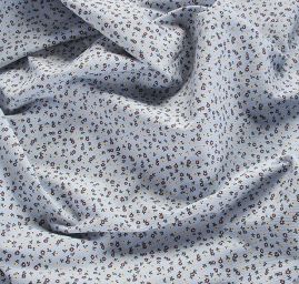 Manšestr pružný drobný kytičkový vzor sv.modrý