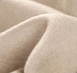 Kostýmová látka vlna, kašmír delší vlas béžový