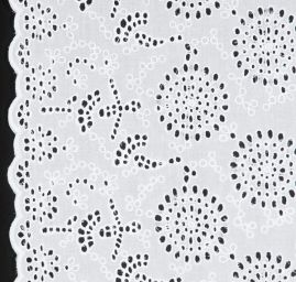 Krajka madeira vyšívané kruhy bílé