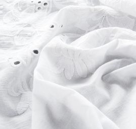 Krajka madeira vyšívané kraje velký květ bílá