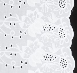 Krajka madeira vyšívané kraje velký květ bílá