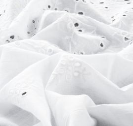 Krajka madeira vyšívané kraje květinový vzor bílá