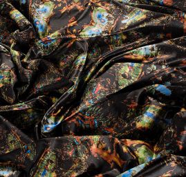 Satén matný digitální tisk černý