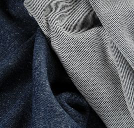 Látka vlna směs modrá/smetanová