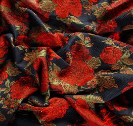 Pletenina plastický vzor piké květinový vzor