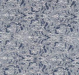 Žakárová látka ornamentální vzor tm.modrá/bílá