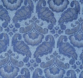 Žakárová látka se vzorem ornamentu modrá