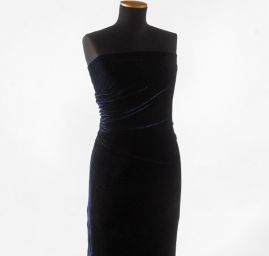 Samet pružný velur navy blue