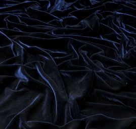 Samet pružný velur navy blue