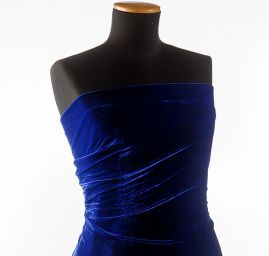 Samet pružný velvet nivea modrý