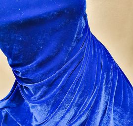 Samet pružný velvet nivea modrý