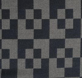 Kostýmová viskozová látka čtverce modrá/antracit